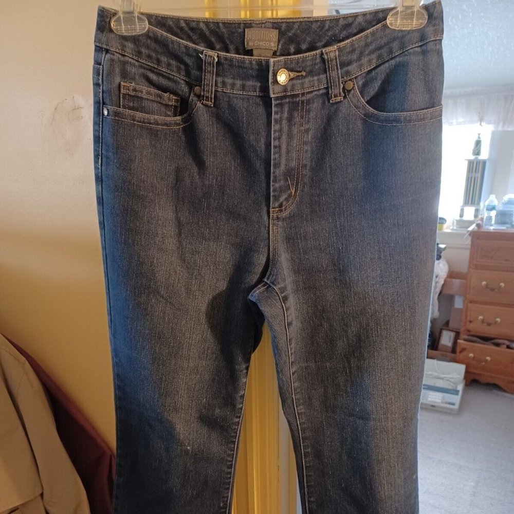 Additions by CHICOS Womens Size 0.5 Short Denim Blue Jeans 27" Inseam Bo…